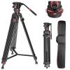 Compatible for DSLR Camcorders, DF6 74" Professional Video Tripod, 3-Section Metal Legs with Panorama Head, 10kg Capacity(DF6 Tripod) view 2