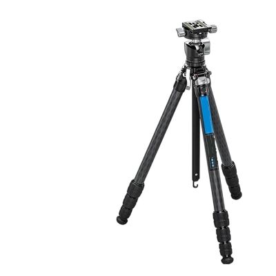 Compatible for DSLR and Mirrorless Cameras, Portable Carbon Fiber Tripod with Center Ball Head Kit, 4-Section Legs