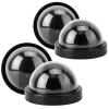 Jauarta 4pcs Dome Simulation Camera CCTV Dummy Fake Security Camera with Flashing Led Light (Black) view 2