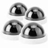 Jauarta 4pcs Dome Simulation Camera CCTV Dummy Fake Security Camera with Flashing Led Light (White) view 4