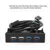 Drfeify USB 2.0+USB3.0 3.5 Inch 4 Port Floppy Drive Front Panel with Easy Installation Feature and No External Power Needed Metal Front Panel for Desk Top Host view 3