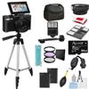 4K/5K Digital Camera  75MP Vlogging Camera for YouTube, 180 Flip Screen, 18X Zoom, WiFi  Black Ultimate Kit with 64GB Card, 50" Tripod, Carrying Case, Macro/Wide Lens, Flash & Filters  Acuvar view 1