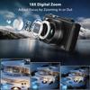 4K/5K Digital Camera  75MP Vlogging Camera for YouTube, 180 Flip Screen, 18X Zoom, WiFi  Black Ultimate Kit with 64GB Card, 50" Tripod, Carrying Case, Macro/Wide Lens, Flash & Filters  Acuvar view 3