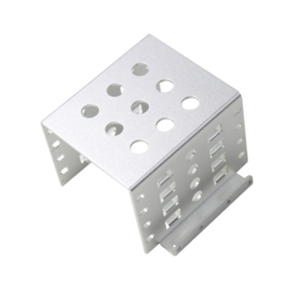 2.5 Inch HDD Mounting Rack Aluminum Hard Drive Holder Extension Bracket for Desktop Laptop SSD Installation- Silver