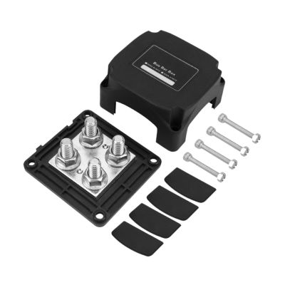 CasaNexa Bus Bar Power Distribution Terminal Block 48V 400A with 8 M10 Studs for RV Solar Trailer Automotive Marine Wiring- Black