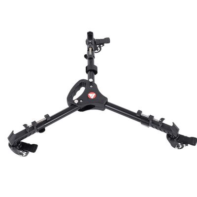 Zerodis Foldable Camera Tripod Dolly,VX-600 Aluminum Universal 3 Wheels Camera Stand Photography Tripod Pulley Base with Adjustable Clamps for Camcorder Photo Video Lighting