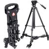 Zerodis Foldable Camera Tripod Dolly,VX-600 Aluminum Universal 3 Wheels Camera Stand Photography Tripod Pulley Base with Adjustable Clamps for Camcorder Photo Video Lighting view 3
