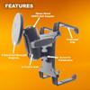 iBOLT Tab-Vise Dual Ball Magnetic Tablet Mount Heavy-Duty 38mm (1.5-inch) Ball Arm with AMPS Pattern Fits 7-18.4 Tablets and Wide Devices Strong Magnetic Base for Warehouse & Material Handling view 2
