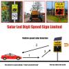 Upgrade Solar Powered Radar Feedback Speed Limit Sign, LED Display 20x28in/24x35in, Your Speed Limit Sign For Road/Street Traffic Safety Signage, Torking Tenperature -40~70(White,60 * 90cm/24 * 35in) view 4