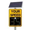 20''X27''/24"X35" Radar Speed Signs, Solar Powered Radar Speed Limit Sign - LED Speed Limit Radar Detective Display, With Mounting Kit And Remote Control, Lane Coverage 1-3(Yellow,50*70cm/20*27in) view 1