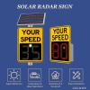 20''X27''/24"X35" Radar Speed Signs, Solar Powered Radar Speed Limit Sign - LED Speed Limit Radar Detective Display, With Mounting Kit And Remote Control, Lane Coverage 1-3(Yellow,50*70cm/20*27in) view 2