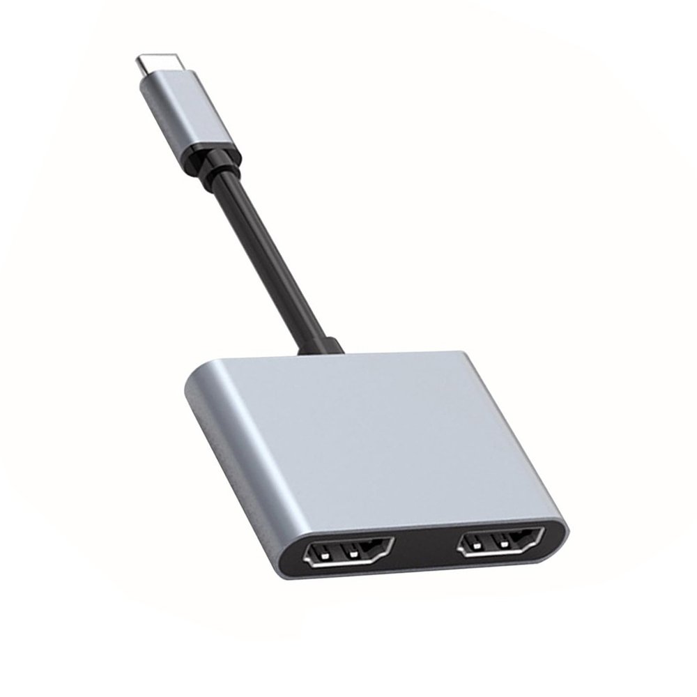 JINPIAOPIAO USB C to Double HDTV Adapter 4K 60Hz Aluminum Dock 2/4 Port for Multiple Monitor Setups