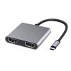 JINPIAOPIAO USB C to Double HDTV Adapter 4K 60Hz Aluminum Dock 2/4 Port for Multiple Monitor Setups view 3
