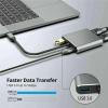 JINPIAOPIAO USB C to Double HDTV Adapter 4K 60Hz Aluminum Dock 2/4 Port for Multiple Monitor Setups view 4