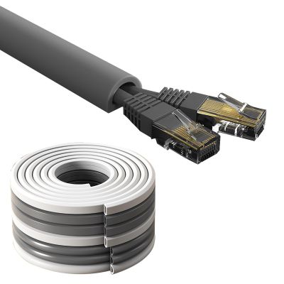 1000cm Cable Protector Cord Cover Floor Flame Retardant Wire Hider with Self Adhesive Backing, Hide Unsightly Cords on Floors,Protects Cables from Pets Chewing(Gray)