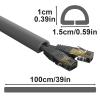 1000cm Cable Protector Cord Cover Floor Flame Retardant Wire Hider with Self Adhesive Backing, Hide Unsightly Cords on Floors,Protects Cables from Pets Chewing(Gray) view 2