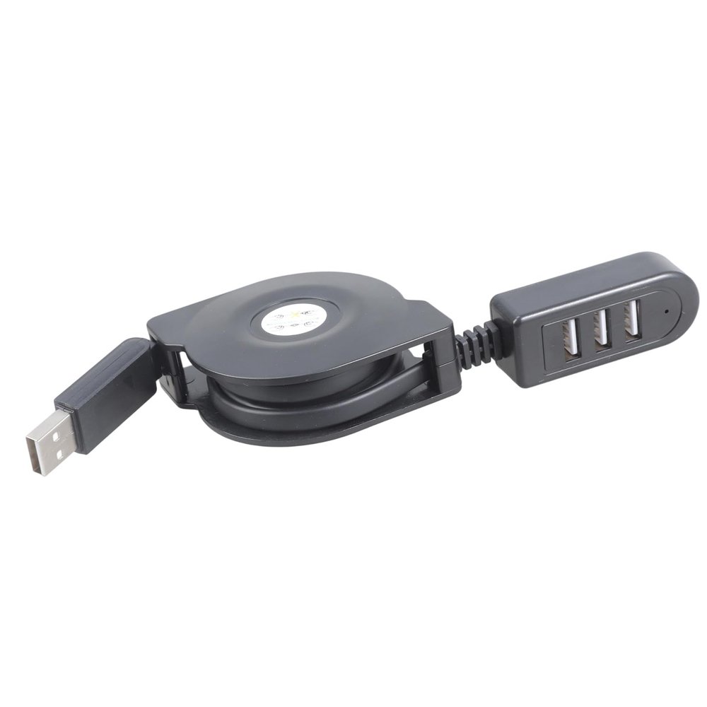 JINPIAOPIAO Retractable USB2.0 Splitter Cable 3 Port Charging Hubs with 1.1M Cord for Computer Accessories and PowerBanks