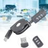 JINPIAOPIAO Retractable USB2.0 Splitter Cable 3 Port Charging Hubs with 1.1M Cord for Computer Accessories and PowerBanks view 2
