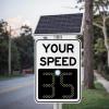 Speed Display Radar Traffic Sign with Remote Control, Solar Powered Radar Feedback Speed Display Sign, Solar Radar Detective Aluminum Weatherproof Traffic Signs(White,50 * 70cm/20 * 27in) view 1