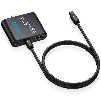eSynic Portable 4K@30Hz HDMI Optical Audio Extractor-Only From Frie TV Stick/Gaming Console to HDMI Monitor Display & Optical Soundbar-Easy to Set Up-Dolby/DTS 5.1 Surround Sound-Not For HDTV ARC/eARC