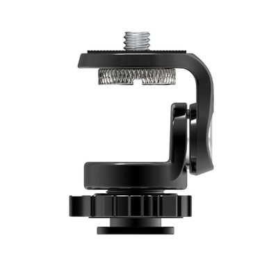Mini Camera Monitor Mount with Cold Shoe, Aluminum Field Monitor Mount with 1/4 Screw for LED Light Mic Cage, Cold Shoe Adapter 360 Swivel & 180 Tilt Damping