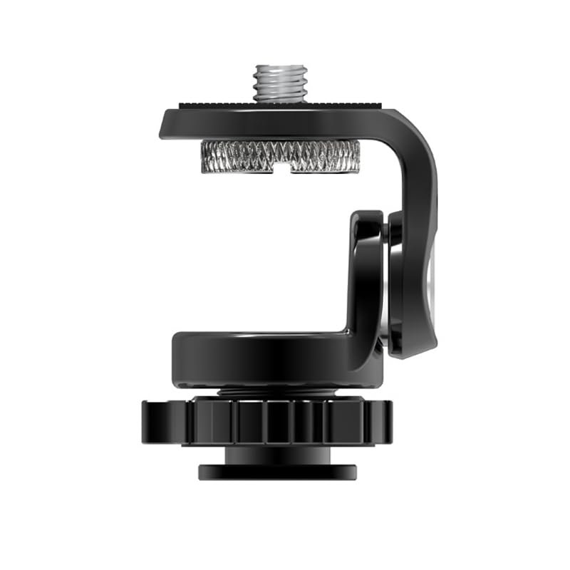 Mini Camera Monitor Mount with Cold Shoe, Aluminum Field Monitor Mount with 1/4 Screw for LED Light Mic Cage, Cold Shoe Adapter 360 Swivel & 180 Tilt Damping