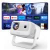 [3000+ Licensed Apps/Live TV/HDR10+/50W DoIby Audio] Smart 4K-Projector with WiFi and Bluetooth, Goiaey 3200ANSI Outdoor Projector with 360Stand, Auto Focus, Auto Keystone, Short Throw Proyector view 1