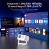 [3000+ Licensed Apps/Live TV/HDR10+/50W DoIby Audio] Smart 4K-Projector with WiFi and Bluetooth, Goiaey 3200ANSI Outdoor Projector with 360Stand, Auto Focus, Auto Keystone, Short Throw Proyector view 3