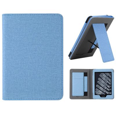 SFFINE Stand Case for 7"/6.8" Kindle Paperwhite 12th/11th Generation 2024/2021 with Hand Strap,Magnetic Smart Auto Sleep Wake Protective Cover Book (Light Blue)