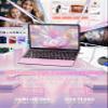 Fsjun 11" Touchscreen 2-in-1 Convertible Pink Laptop for Business&Students, in tel N100 CPU,16G DDR4 RAM,512G SSD,FHD 1920 * 1200 IPS,Win 11 Pro PC,Backlit Keyboard, WiFi, Type-C,HDMI, Oval Trackpad view 2