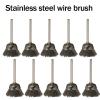 10pcs 15MM Y-Shaped Brass Brush Steel Wire Wheel Wool Polishing Brushes for Die Grinder Rotary Tools Accessories Deburring Clean(Yellow,3x25mm) view 2