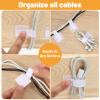 50 Pcs Wire Clips Under Table Hook and Loop Cable Straps White Adjustable Cable Management Under Desk Reusable Self-Adhesive Cables Ties Reusable Cord Organizer Holder for Home, Office view 4