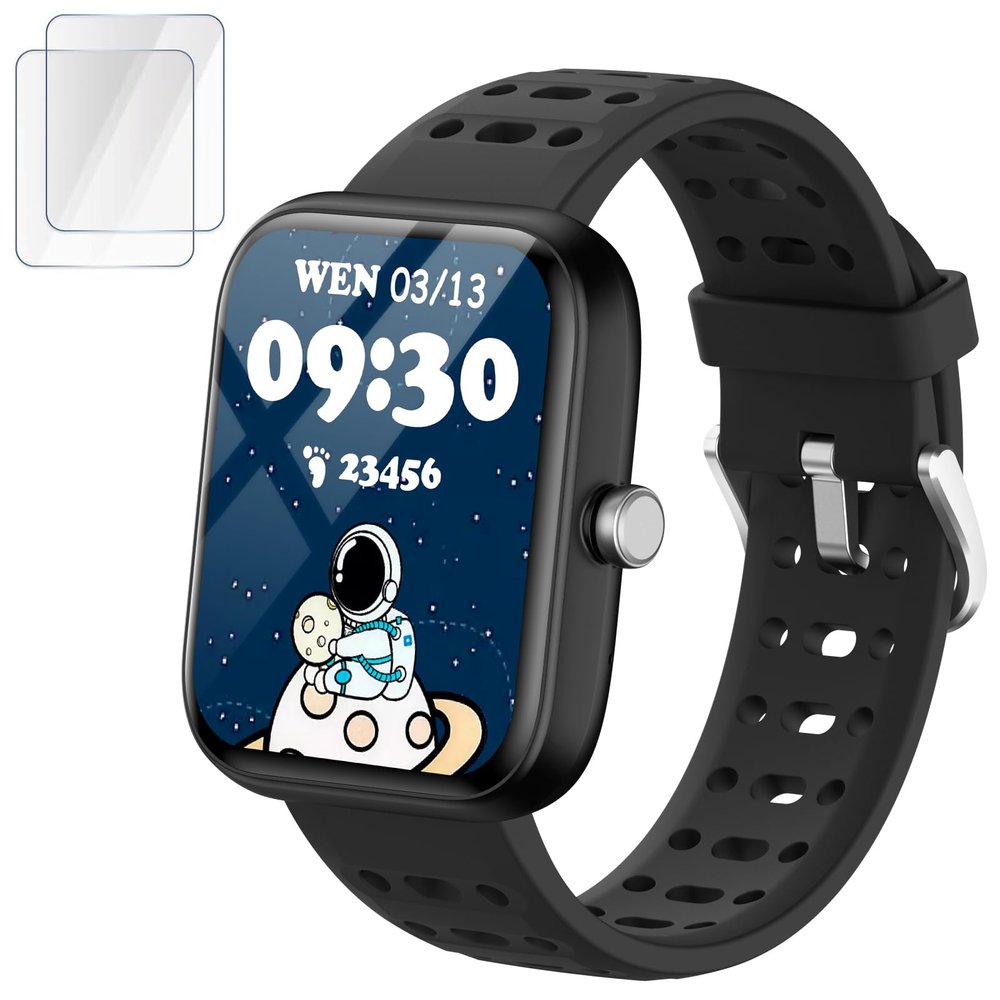 ENOMIR [2026 New Smart Watch for Kids - No APP No Phone Needed, 1.83" Fitness Tracker Watch for Kids with Sleep Monitor, Heart Rate, Step Counter, IP68 Waterproof (Black, 1.83Inches)