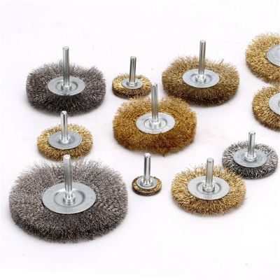 6mm 1/4" Shank Brass Plated Carbon Steel Wire Cup/Wheel/End Brush Drill Rotary Tools Wood Carving Rust Accessories Rotary Tools(10x End 12mm)