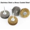 6mm 1/4" Shank Brass Plated Carbon Steel Wire Cup/Wheel/End Brush Drill Rotary Tools Wood Carving Rust Accessories Rotary Tools(10x End 12mm) view 3