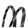 Black Silver PET Braid Sleeve High Density Cable Wrap Sheath for Electric Cables(16mm,5 Meters) view 1