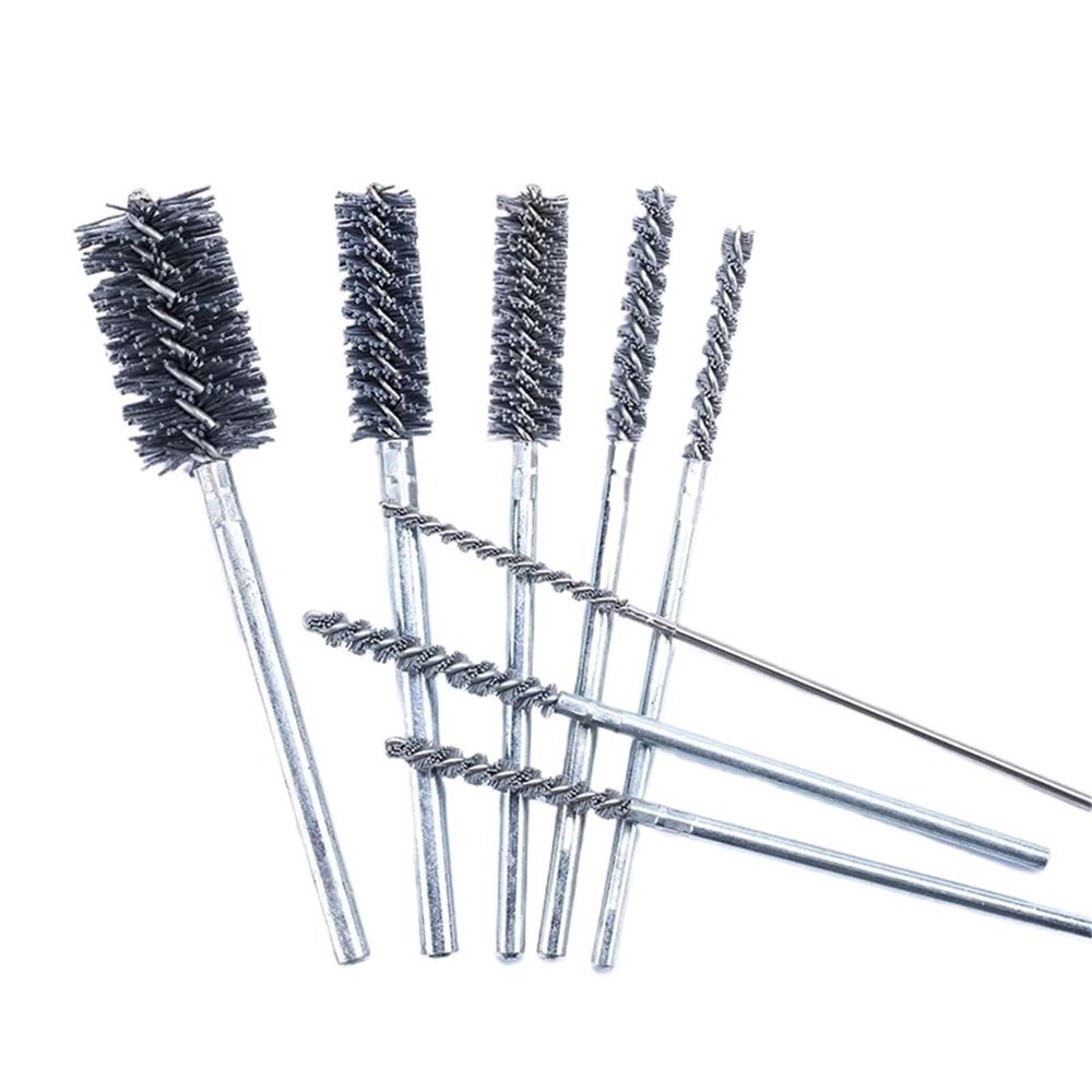 Abrasive Nylon Wire Brushes Silicon Carbide Diameter 1.5-60mm 800Grits Drill Power Tool Pipe Cleaning Deburring Brush Manually(5mm Hex Shank)