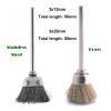 10pcs/Set Stainless Steel End Wire Brush with 13/25mm Bowl-Shape Head 3mm Shank Tools Accessories for Cleaning of Drill Tools(3x25mm Steel) view 3