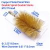Brush 20-100mm Copper Plated Steel Wire Brushes for Cleaning Deburring Polishing Dirt Removal with M12 Thread Handle(Diameter65) view 2