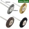 10pcs 25/38mm Mini Stainless Steel Wire Brass Brush Rotary Tool for Polishing Grinding Wheel T-Shaped Wheel,(Mane,3x38mm) view 2