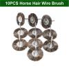 10pcs 25/38mm Mini Stainless Steel Wire Brass Brush Rotary Tool for Polishing Grinding Wheel T-Shaped Wheel,(Mane,3x38mm) view 3
