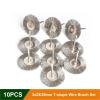 10pcs 25/38mm Mini Stainless Steel Wire Brass Brush Rotary Tool for Polishing Grinding Wheel T-Shaped Wheel,(Mane,3x38mm) view 4