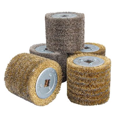 1pc 120 * 100 * 19mm Stainless Steel Wire Drum Polishing Wheel Electric Brush for Woodworking Metalworking(Stainless,Wire Diameter 0.3mm)