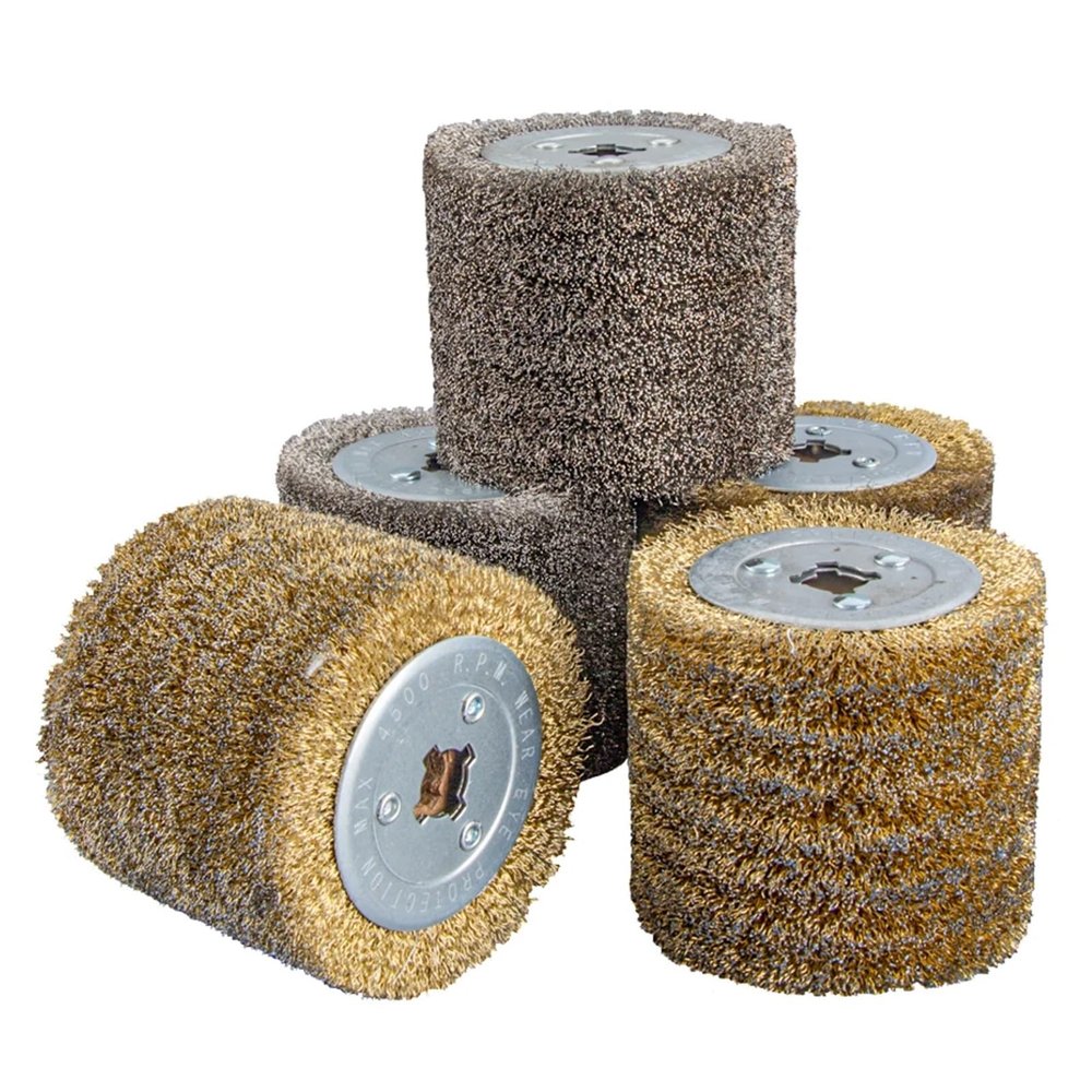 1pc 120 * 100 * 19mm Stainless Steel Wire Drum Polishing Wheel Electric Brush for Woodworking Metalworking(Stainless,Wire Diameter 0.3mm)
