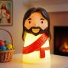 Huquary Cute Jesus Night Light, Jesus Gift, Dimmable PVC Christian Lamp, USB Rechargeable Touch Bedside Light, Baptism Favor, First Communion & Religious Graduation Gifts (3 x 5 Inch)(Red) view 1