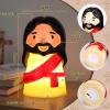 Huquary Cute Jesus Night Light, Jesus Gift, Dimmable PVC Christian Lamp, USB Rechargeable Touch Bedside Light, Baptism Favor, First Communion & Religious Graduation Gifts (3 x 5 Inch)(Red) view 3