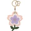 MC Fashion PU Leather AirTag Keychain Holder Case, 3D Cherry Flower Floral Key Ring Charm GPS Tracker Case (Purple) view 1