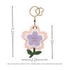 MC Fashion PU Leather AirTag Keychain Holder Case, 3D Cherry Flower Floral Key Ring Charm GPS Tracker Case (Purple) view 3