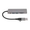 USB C Hub 6 in 1, USB3.0 Docking Station, 3xUSB Ports with 5Gbps PortaHub for Pro Air, Lap, Aluminum y Silver Gray view 1