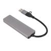 USB C Hub 6 in 1, USB3.0 Docking Station, 3xUSB Ports with 5Gbps PortaHub for Pro Air, Lap, Aluminum y Silver Gray view 2